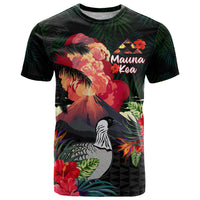 Hawaii Mauna Kea T Shirt White Mountain With Nene Tropical Vibes LT14 Black - Polynesian Pride
