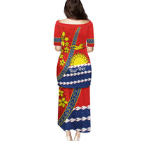 Personalised Mauri Kiribati Family Matching Puletasi and Hawaiian Shirt Polynesian Ribaberiki Flag Style Mix Plumeria LT14 - Polynesian Pride