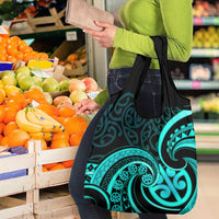 Turquoise New Zealand Mangopare Grocery Bag Aotearoa Maori Koru Style