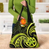 Lime Green New Zealand Mangopare Grocery Bag Aotearoa Maori Koru Style