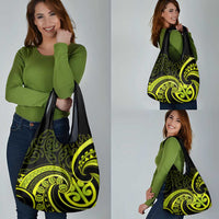 Lime Green New Zealand Mangopare Grocery Bag Aotearoa Maori Koru Style