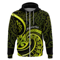 Lime Green New Zealand Mangopare Hoodie Aotearoa Maori Koru Style LT14 Zip Hoodie Lime Green - Polynesian Pride