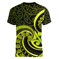 Lime Green New Zealand Mangopare Women V Neck T Shirt Aotearoa Maori Koru Style LT14 - Polynesian Pride