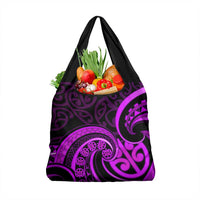 Purple Aotearoa Mangopare Grocery Bag NZ Maori Koru Style