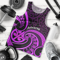 Purple Aotearoa Mangopare Men Tank Top NZ Maori Koru Style LT14 - Polynesian Pride