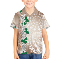 Cook Islands Tiare Maori With Conch Shell Family Matching Off Shoulder Maxi Dress and Hawaiian Shirt 2025 Pasifika Polynesian Tattoo