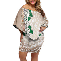 Cook Islands Tiare Maori With Conch Shell Off Shoulder Short Dress 2025 Pasifika Polynesian Tattoo