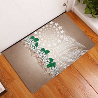Cook Islands Tiare Maori With Conch Shell Rubber Doormat 2025 Pasifika Polynesian Tattoo LT14 - Polynesian Pride