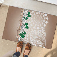Cook Islands Tiare Maori With Conch Shell Rubber Doormat 2025 Pasifika Polynesian Tattoo LT14 - Polynesian Pride