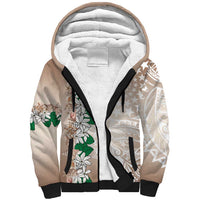 Cook Islands Tiare Maori With Conch Shell Sherpa Hoodie 2025 Pasifika Polynesian Tattoo