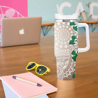 Cook Islands Tiare Maori With Conch Shell Tumbler With Handle 2025 Pasifika Polynesian Tattoo