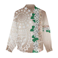 Cook Islands Tiare Maori With Conch Shell Women Casual Shirt 2025 Pasifika Polynesian Tattoo