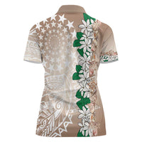 Cook Islands Tiare Maori With Conch Shell Women Polo Shirt 2025 Pasifika Polynesian Tattoo