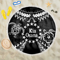 Kia Orana Cook Islands Beach Blanket 2025 Pasifika Polynesian Turtle Black Color