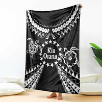 Kia Orana Cook Islands Blanket 2025 Pasifika Polynesian Turtle Black Color