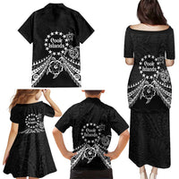 Kia Orana Cook Islands Family Matching Puletasi and Hawaiian Shirt 2025 Pasifika Polynesian Turtle Black Color