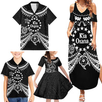 Kia Orana Cook Islands Family Matching Summer Maxi Dress and Hawaiian Shirt 2025 Pasifika Polynesian Turtle Black Color