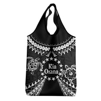 Kia Orana Cook Islands Grocery Bag 2025 Pasifika Polynesian Turtle Black Color