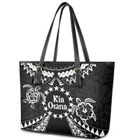 Kia Orana Cook Islands Leather Tote Bag 2025 Pasifika Polynesian Turtle Black Color
