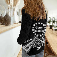 Kia Orana Cook Islands Women Casual Shirt 2025 Pasifika Polynesian Turtle Black Color