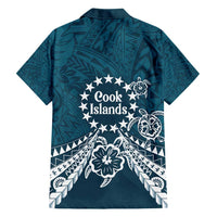 Kia Orana Cook Islands Family Matching Tank Maxi Dress and Hawaiian Shirt Polynesian Turtle Crowberry Blue Color