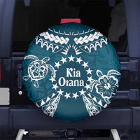 Kia Orana Cook Islands Spare Tire Cover Polynesian Turtle Crowberry Blue Color