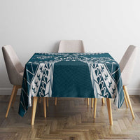 Kia Orana Cook Islands Tablecloth Polynesian Turtle Crowberry Blue Color