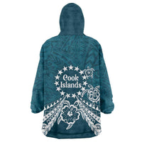 Kia Orana Cook Islands Wearable Blanket Hoodie Polynesian Turtle Crowberry Blue Color