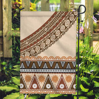 Bula Fiji Garden Flag 2025 Pasifika Traditional Fijian Masi LT14 Garden Flag Beige - Polynesian Pride