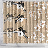 Bula Fiji Iri Buli Shower Curtain Woven Fan With Fijian Tapa