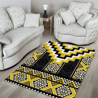 Yellow Taniko Aotearoa Area Rug Niho Taniwha Mix Poutama