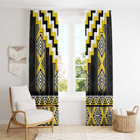 Yellow Taniko Aotearoa Window Curtain Niho Taniwha Mix Poutama