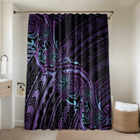 Teal Purple Polynesia Plumeria Tattoo Bathroom Set