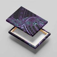 Teal Purple Polynesia Plumeria Tattoo Canvas Wall Art