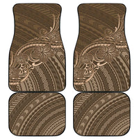 Brown Polynesia Plumeria Tattoo Car Mats
