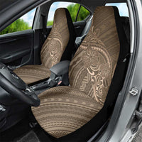 Brown Polynesia Plumeria Tattoo Car Seat Cover