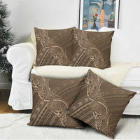 Brown Polynesia Plumeria Tattoo Pillow Cover