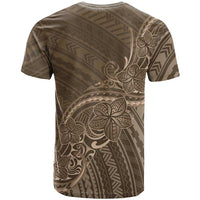 Brown Polynesia Plumeria Tattoo T Shirt
