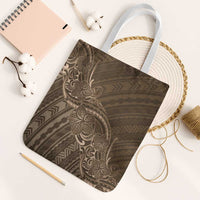 Brown Polynesia Plumeria Tattoo Tote Bag