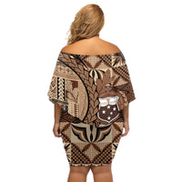 Samoa Siapo Off Shoulder Short Dress Happy Independence Day Vintage Vibes LT14 - Polynesian Pride