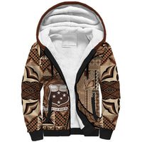 Samoa Siapo Sherpa Hoodie Happy Independence Day Vintage Vibes LT14 Unisex Brown - Polynesian Pride