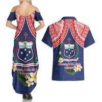 Samoan Independence Day Couples Matching Summer Maxi Dress and Hawaiian Shirt Manuia Le Tutoatasi O Samoa LT14 - Polynesian Pride