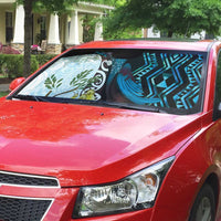 New Zealand Silver Fern Tui Bird Auto Sun Shade Maori Kowhai Paua Shell Taniko Motifs - Polynesian Pride