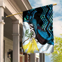 New Zealand Silver Fern Tui Bird Garden Flag Maori Kowhai Paua Shell Taniko Motifs