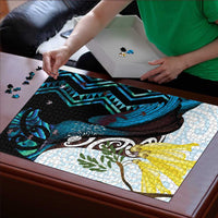 New Zealand Silver Fern Tui Bird Puzzle Maori Kowhai Paua Shell Taniko Motifs - Polynesian Pride