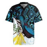 New Zealand Silver Fern Tui Bird Rugby Jersey Maori Kowhai Paua Shell Taniko Motifs