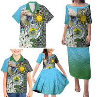 Cotabato Philippines Province Family Matching Puletasi and Hawaiian Shirt Filipino Eagle Sampaguita Tinalak Pattern