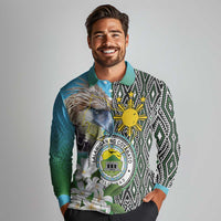 Cotabato Philippines Province Long Sleeve Polo Shirt Filipino Eagle Sampaguita Tinalak Pattern