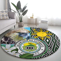 Cotabato Philippines Province Round Carpet Filipino Eagle Sampaguita Tinalak Pattern