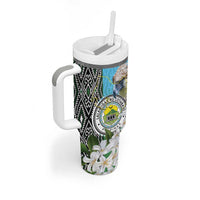 Cotabato Philippines Province Tumbler With Handle Filipino Eagle Sampaguita Tinalak Pattern